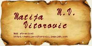 Matija Vitorović vizit kartica